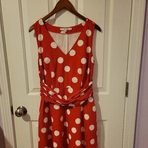 Boden red polk a dot dress